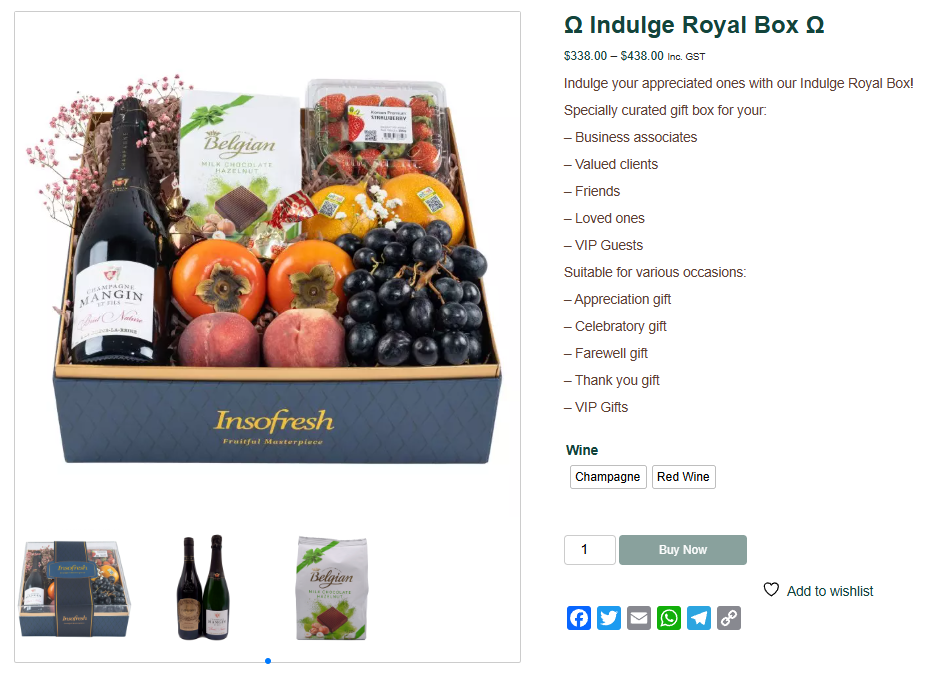 Luxury Gift Basket in Singapore | Insofresh